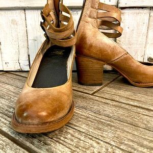 Firebird “Randi”.  Leather ankle strap shoes